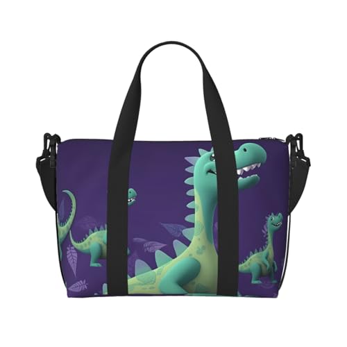 Travel Duffel Bag for Women, Large Shoulder Weekender Overnight Bag, Sport Gym Bag for Men, Carry On Tote Bags, Cartoon dinosaur Luggage Bag for Travel Essentials