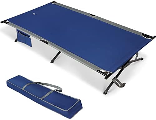 EVER ADVANCED Oversized XXL Folding Camping Cot for Outdoor Travel Portable Tent Bed with Carry Bag Support to 550 lbs