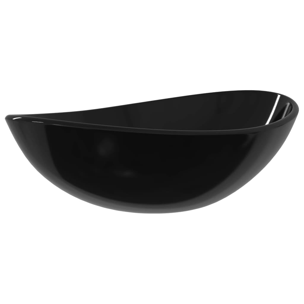 vidaXL Lavabo Baño Fregadero Cocina Tocador Inodoro Hoteles Restaurantes Familia Lavamanos Redondo sobre Encimera de Vidrio Templado Negro