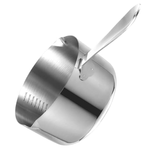 Amosfun Milk Pan with Spout Practical Cooking Pan for Pancakes and Milk Heating