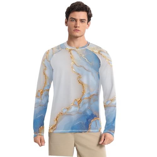 Marble White White Men's Rash Guard Fishing Comfort Men's Sun Protection Long Sleeve Hiking