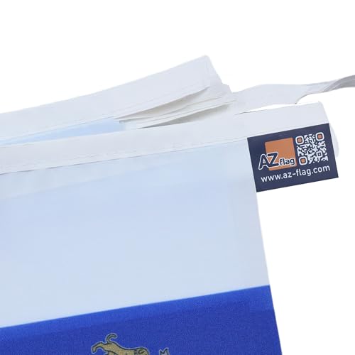 Image of AZ FLAG Canary Islands 6 meters BUNTING Flag 20 flags 9'' x 6'' - Spanish region of Canarias STRING flags 15 x 21 cm