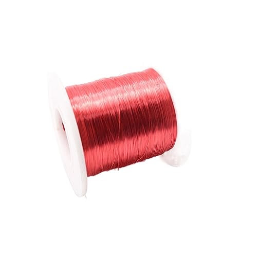 ELLANA Cable Flexible 0.04mm-0.38mm Magnetic Coil Winding, Red Magnet Wire, QA-1-155 Enameled Electric Machine Inductance Copper Wire 100g Extension Connector(Color:0.08mm 100g)