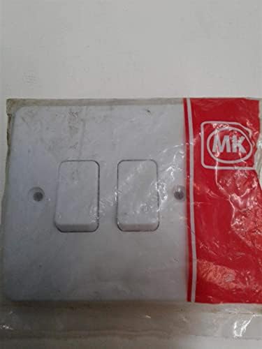 MK Logic Plus K4872 WHI 10AX Single Pole 2 way Plateswitch, 2 Gang