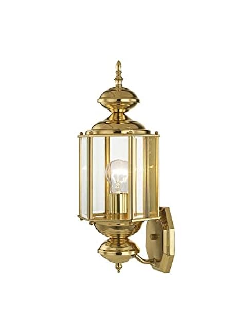 Livex Lighting 2006-02 Basics 1 Light PB Outdoor Wall Lantern, Polished Brass