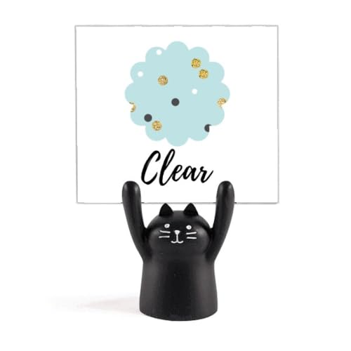 Porte-mémo chat noir pour ne plus perdre vos notes importantes sur le bureau