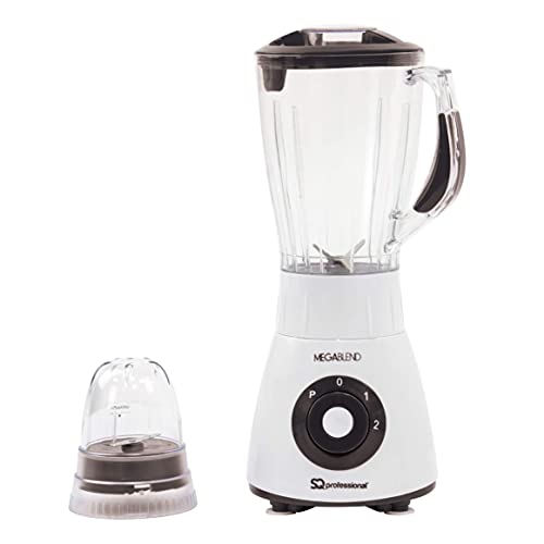 SQ Professional MegaRange 600W Blender with 1.5L Plastic Jug & 100g Grinding Mill - Smoothie and Milkshake Mixer with Ice Crush Function (Black)