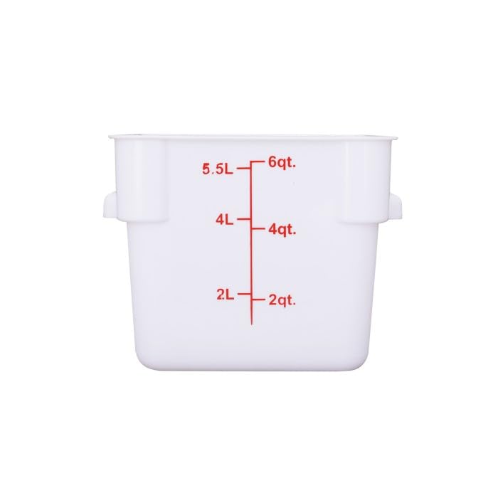 CAC Poly Square White Polypropylene Container FS3P-SQ6W 6 Quart by CAC China – Polycarbonate, Pack of 99