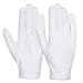 Cotton Gloves, Anezus 3 Pairs White Cotton Gloves Cloth Serving Gloves for Eczema Moisturizing Dry Hands Coin Jewelry Silver Archival Costume Inspection, Medium Size