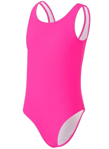 Image of One Piece Swimsuit for Girls 6-16 Years with Removable Chest Pad Quick Dry & Stretchy for Swim Team Beach