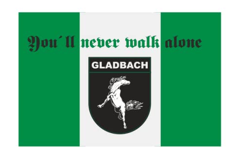 U24 Aufkleber Gladbach never walk alone Flagge Fahne 8 x 5 cm Autoaufkleber Sticker