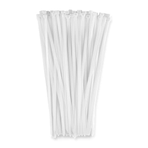 ❤ Crazy Deals 11" White Zip Cable Ties (1000 Pack), 50lbs Tensile Strength - Heavy Duty, Self-Locking Premium Nylon Cable Wire Ties for Indoor and Outdoor by Bolt Dropper