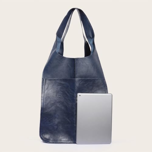 Bolso Tote de cuero sintético retro para mujer, gran capacidad miniatura 4