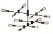 Artcraft Lighting Artcraft AC10782BK Restoration 12 Light Chandelier from Tribeca Collection in Black Finish, 36.00 inches, One Size, Matte Black & Satin Brass