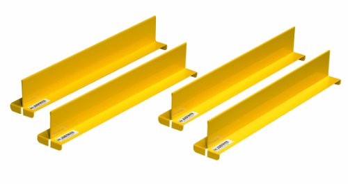 Image of Justrite 29990 4 Piece Yellow Steel Shelf Divider Set for Cabinets, 18-5 /32 inch Length x 2 inch Width x 2-1 /64 inch Height