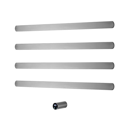 Boyuan Heated Towel Rack Smart Towel Warmer 4 Bars Wall Mounted Towel Heater with Intelligent Touch Screen Timer, Hard Wired, Stainless Steel Towel Warmer Rack for Bathroom, 70 * 55 * 8CM