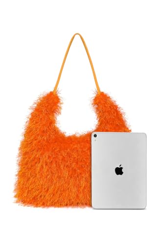 2024 Winter Women Bag Cute Tote Bags Y2k Purse Women's Shoulder Handbags Faux Fur Tote Bag Fluffy Satchel Handbags3