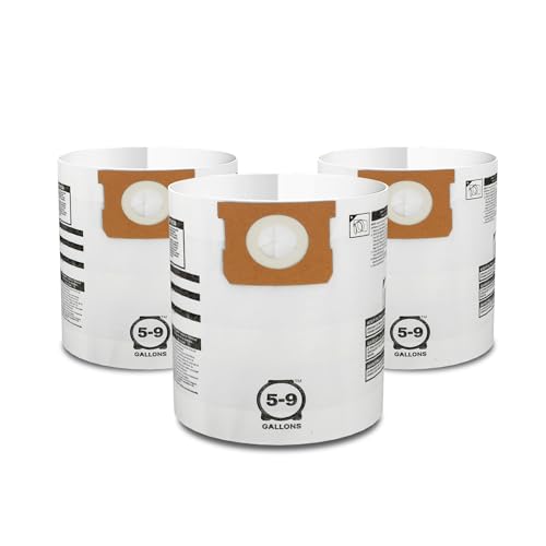 Consejos para Comprar Aspiradora Shop Vac más recomendados. 45 Shop-Vac 9066133 Bolsas de filtro desechables, se adapta a vacas de 5 a 8 galones, solo para recogida en seco, papel blanco, (paquete de 3)