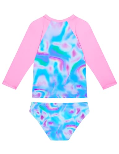 Image of Snowheart Girls Rash Guard Sets Long Sleeves Swimsuit 2 Pieces Tankini Bathing Suit Swimwear for Girls 3-12 Years