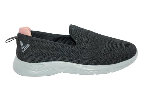 Image of WalkLine Women's Slip-On Walking Shoes | Lightweight Knitted Mesh Casual Sneakers | Soft PU Sole Comfortable Loafers | Breathable Running, Gym, Travel Shoes for Women