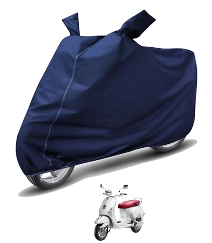 Image of Auto Hub Waterproof Scooty Cover Compatible with Vespa Elegante 125 Dustproof, UV Protection Two Wheeler Scooty Elegante 125 Cover - Blue