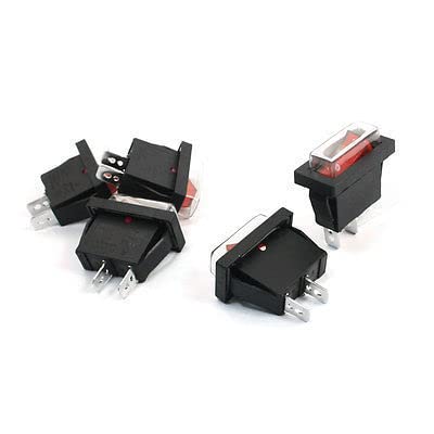 Commutateur 5X SPST étanche rouge 16A AC 250V pour tableau de bord maritime
