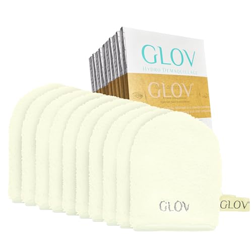 Glov Set of 10 Cleansing Makeup Removal Gloves Reusable Washable Mitts Eco-friendly Makeup Eraser Towel Microfiber Glove Face and Eye Make-up Remover Just with Water Cleansing Cloth | on the Go