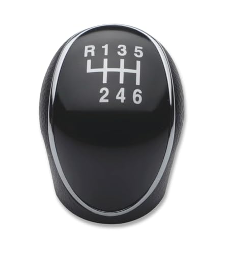 1neiSmartech Pomo de 6 marchas para palanca de cambio y marcha atrás, transmisión manual, color negro, compatible con Hyundai IX35 2012-2016, placa negra con números plateados, fácil montaje