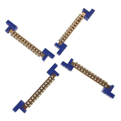 HOMSFOU Kit De Barra De Puesta a Tierra De Cobre 12 Orificios 4 Piezas Resistencia Mecánica Alta Versátil Para Sistemas Eléctricos Armarios De Distribución