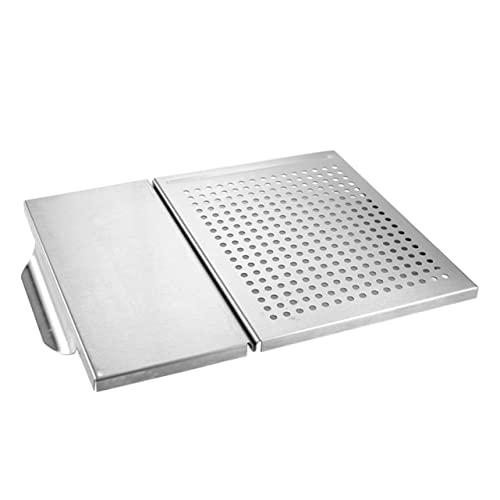 Garneck Stainless Steel Barbecue Tray Non Stick Griddle for Home Camping Outdoor Use Easy to Handle with Double Ear Design for Restaurants and Picnics