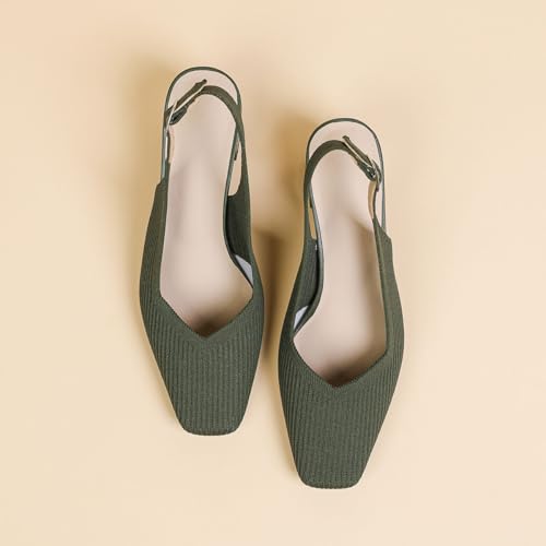 Slingback Heels for Women Closed Square Toe Pumps Block Heel Party Dress Shoes3