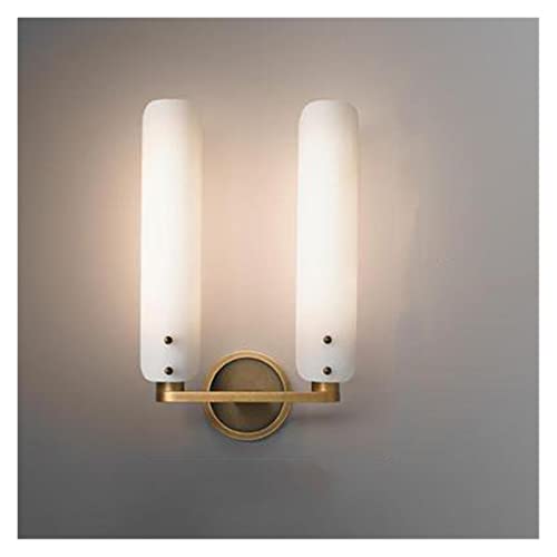 Lámpara de Pared LED de Lujo, de Cobre, para Dormitorio, mesita de Noche, Apliques Sencillos, para Pasillo, balcón, iluminación de Fondo, Accesorio de Interior (12 cm de Largo x 42 cm de Alto,
