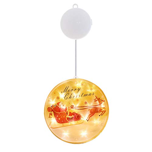 Preisvergleich Produktbild LED Weihnachtsdekoration Hängende Lichter Hängenden Fensterlicht mit Saugnapf und Batteriebetrieben Weihnachtsbeleuchtung Warmweißes Licht für Weihnachtsdekoration (TYP D)