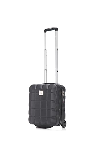 ATX Luggage 40x30x20cm | Ryanair EasyJet Wizz Air | 2 Wheels Under Seat Cabin Suitcase Trolley | Black | 24 Liters