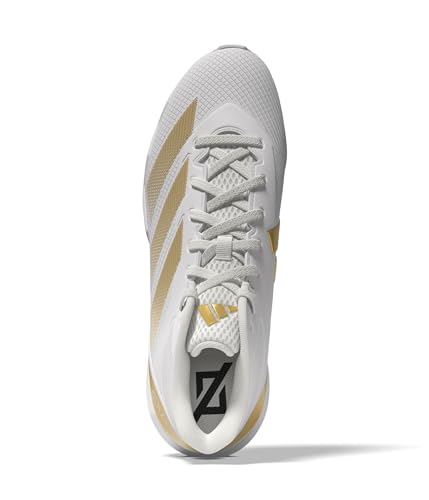 adidas Men's Adizero Impact.2 Molded American Football Sneaker, White/Gold Metallic/White, 10.5