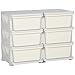 Qaba 3 Tier Kids Storage Unit, 6 Drawer Chest Toy Organizer Plastic Bins for Kids Bedroom Nursery Kindergarten Living Room for Boys Girls Toddlers, Cream