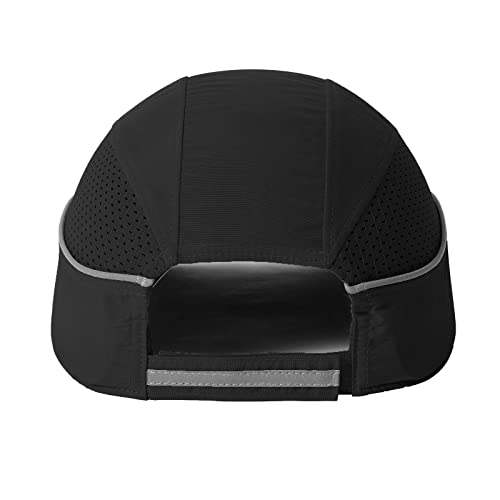 Safety Baseball Bump Cap Lightweight Safety Hard Hat Head Protection Cap Breathable Hat Head Protection Cap(M18109H Black Micro Brim) #TOP2
