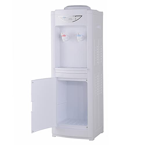 Rica-J Top Loading Water Cooler Dispenser, 5 Gallon Hot & Cold Water Dispenser With Child Safety Lock, Built-In Storage Cabinet Freestanding Water Cooler For Home Office, White (Rj06Vwd02B) #TOP1