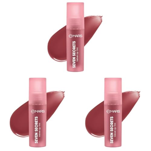 Image of MARS Love Track Velvet Lip Tint (2.8ml) (SEVEN SECRETS) | Velvet Matte Finish | Non-Sticky & Lightweight | Highly Pigmented | Comfortable Wear (Pack of 3)