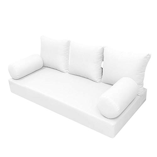 Prolinemax Style 3 - Mattress & Pillow Bolster Cushion for Outdoor Indoor Daybed Porch Swing Bed Knife Edge Twin Size AD106 | Covers ONLY |