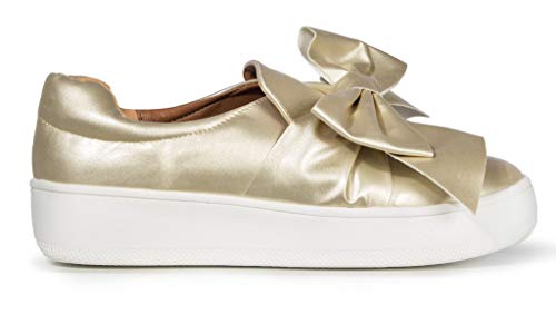 Image of J. Adams Wally Platform Sneakers for Women - Comfortable Slip On Shoes with Bow