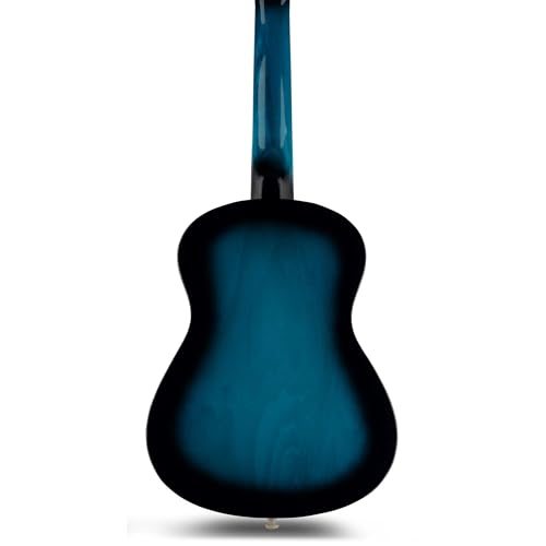 Miniatura 6 de Max Soloart Junior 1 4 Guitarra Clásica Infantil Azul Con Cuerdas De Nailon, Set Iniciación Con Funda, Correa, Púas, Cuerdas Extra Y Afinador Digital