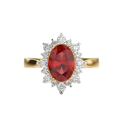 Bague mystérieuse en argent avec halo de pierre rouge, le cadeau de luxe idéal pour femme