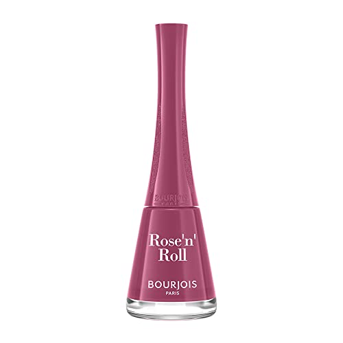 BOURJOIS - Vernis À Ongles 1 Seconde 48 Rose'N'Roll - Séchage Rapide En 50 Secondes - Pinceau Panoramique Anti Débordement - Application Facile - Couleur Intense - 9 ml