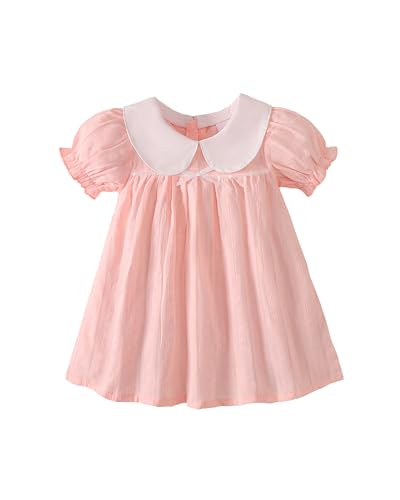 Image of Kucnuzki Baby Girl Clothes Cute Spring Summer Sun Dresses Toddler Casual Puff Sleeve Floral Dress Girls Summer Outfits