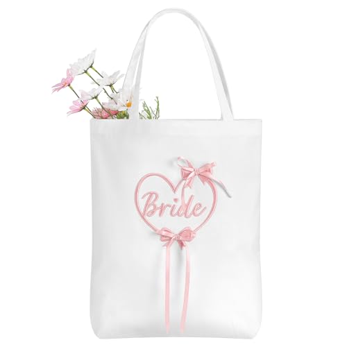 Etercycle Bride Tote Bag, Canvas Wedding Purse miniatura 1