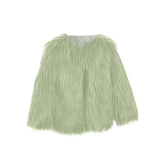 Girls Fashion Faux-Furry Jacket Coat Toddler Baby Kids Autumn Winter Thicken Warm Cool Fuzzy Outwear Clothes