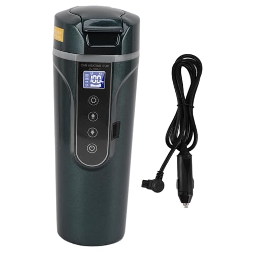 Tetera eléctrica para auto de acero inoxidable 500ml verde miniatura 1