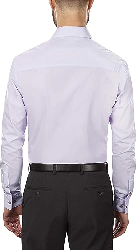 Image of Kenneth Cole REACTION Unlisted Men's Slim Fit Solid Cotton Spread Collar Full Sleeves Formal Dress Shirt