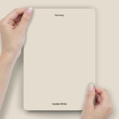 Hemway Vanilla White Peel & Stick Sample Chalk Based Furniture Paint | A5 Accurate Colour Swatch, Mess-Free Alternative to Paint Tester Pots, Easy To Use, Eco-friendly, Interior Furniture